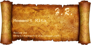 Hemmert Rita névjegykártya